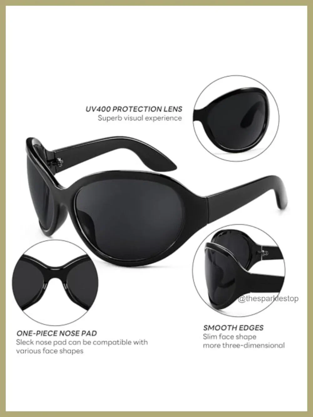 Oversized Wrap Around Sunglasses UV400 Protection Unisex
